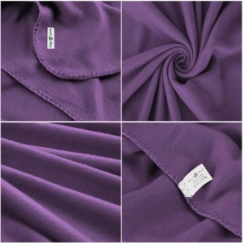Fleece Throw Blanket Set Of 6 Travel Kids Outdoor Wedding Pet Purple 50 X 60